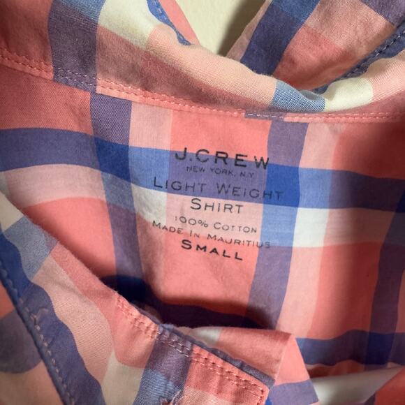 J Crew Lightweight Cotton Button Up Plaid Shirt US Men's S - Picture 3 of 6